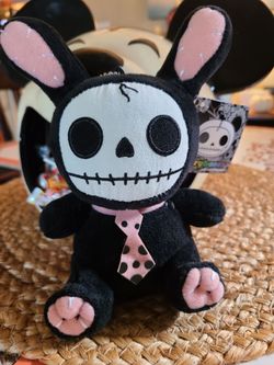 Furrybones Black Bun Bun Plush Hanging Clip Summit Collection