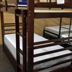 Twin Twin Bunk Bed With Storage Drawers