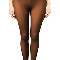 2 Fleece Lined Tights Sheer Women - Fake Translucent Warm Pantyhose Leggings Sheer Thick Tights for Winter