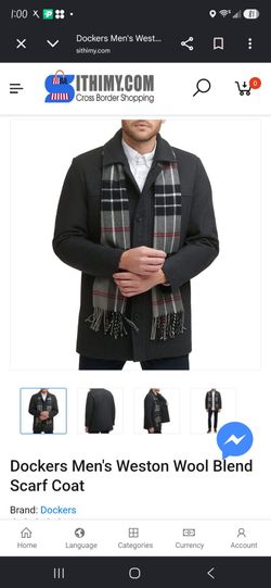 Men's dockers peacoat with scarf