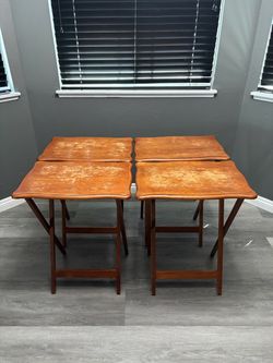 4 Folding TV Tray Tables