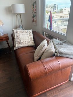 MCM Leather Loveseat Sofa - IKEA Viskafors