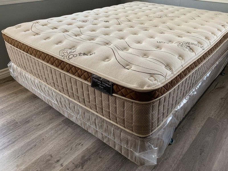 Queen Organic Cloud Edition Europillow Top 12inch Matres AndBoxspring!!