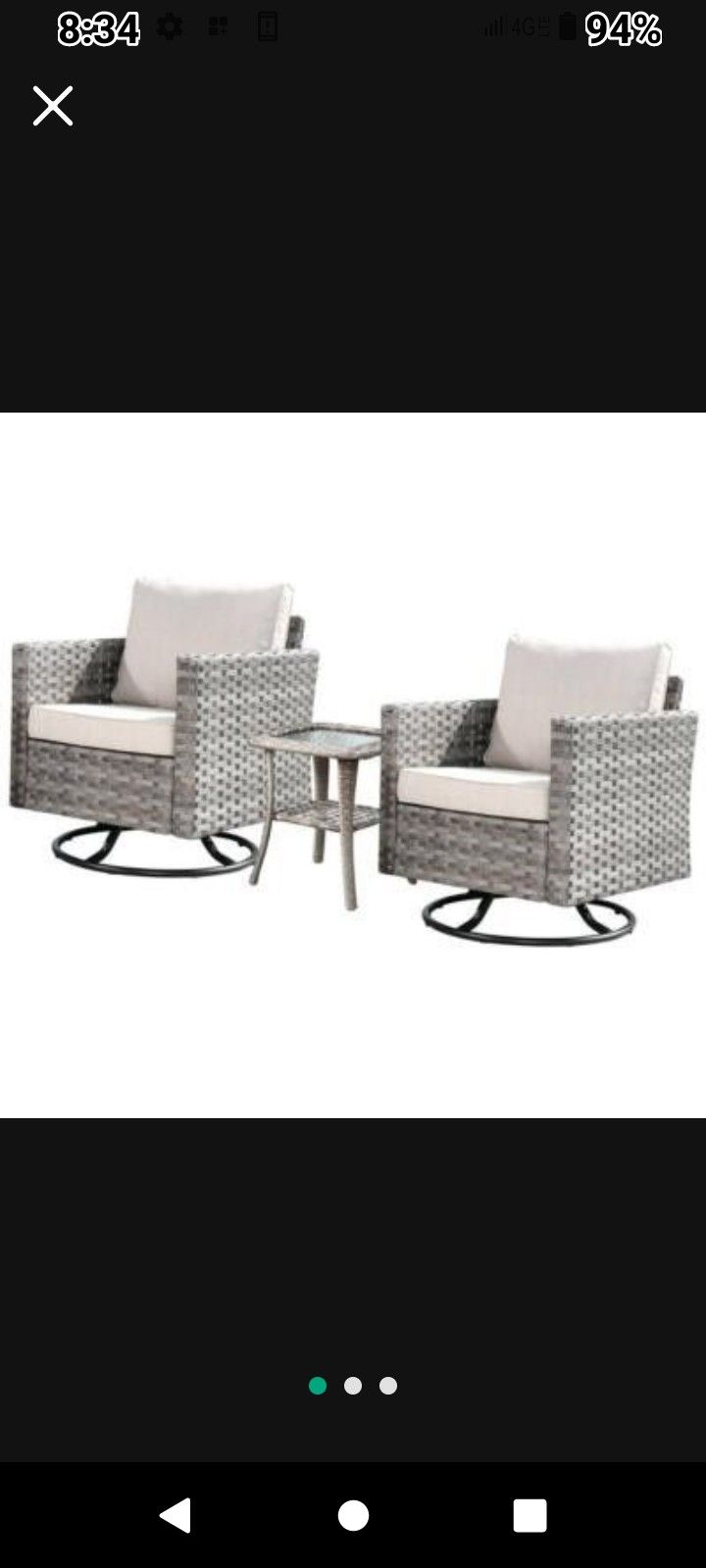 Three Piece Patio Chair Set Patio Rocking Chairs Patio Swivel Rocking Chairs High Quality Brand New In The Box πππ