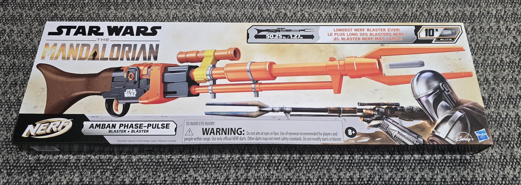 Nerf Star Wars Amban Phase-Pulse Blaster, The Mandalorian, Scope, 10 Official Elite Darts, Breech Load, 50.25 Inches Long (Amazon Exclusive)