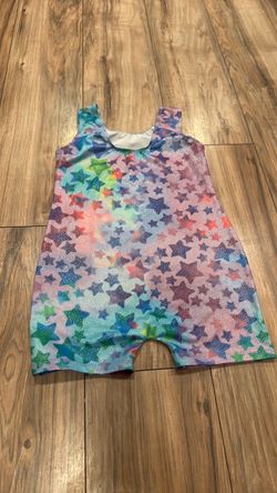 Girls Sparkle Star Print Gymnastics Biketard Size 10