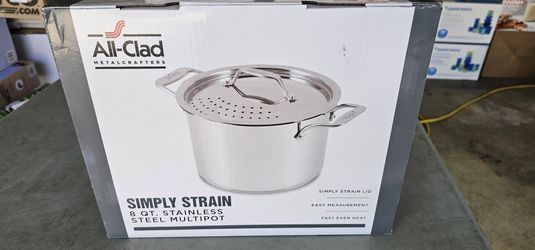 All-Clad "Simply Strain" Stainless Steel Multipot with Straining Lid, 7.6 L (8 qt.)