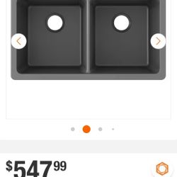 Elkay
Quartz Classic 33 in. Undermount Double Bowl Graphite Granite/Quartz Composite Kitchen Sink Only