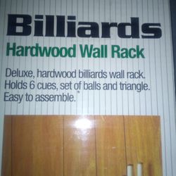 Billiards Hardwood Wall Rack 