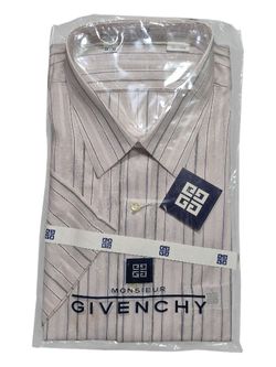 Monsieur Givenchy Striped Short‐Sleeve Dress Shirt (NWT, Sealed)