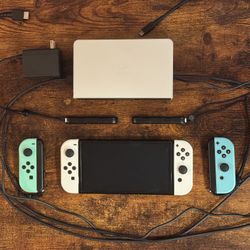 Nintendo Switch OLED (White) + Extra Joy-Cons – Like New 