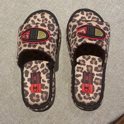Brand New Cheetah Print Champion Slides