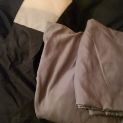 Double/full gray flat and  fitted bed sheet set 54x75 and up to 12" thick w/ pillow case.  Couple of minor smoker holes  in fitted, nothing bad. Washe