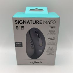 Logitech Signature M650 Wireless Scroll Mouse Silent Clicks Bluetooth Black