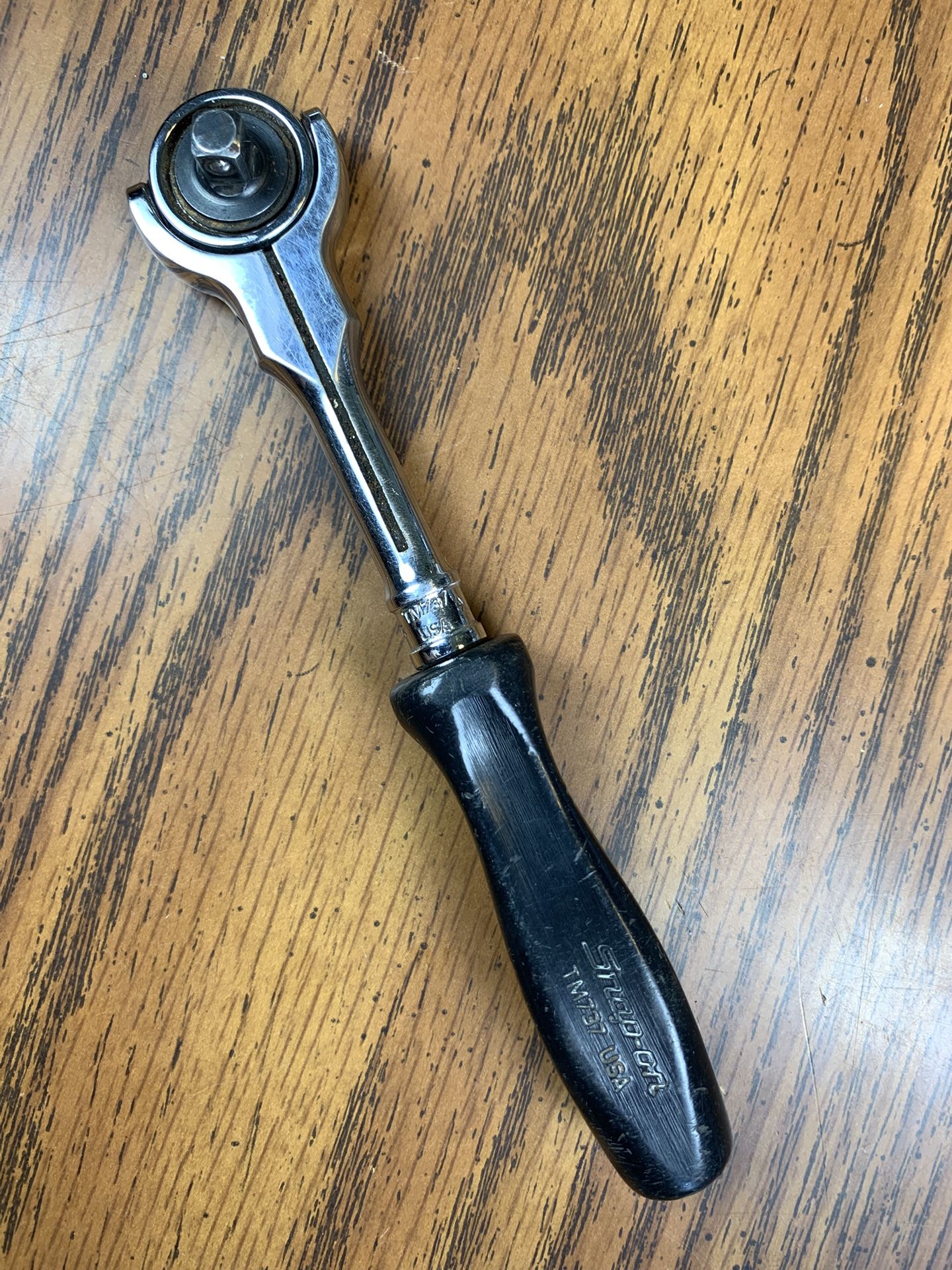 Vintage Snap-on 1/4" Drive Round Swivel-Flex Head Ratchet TM737 Tool USA Made 6”