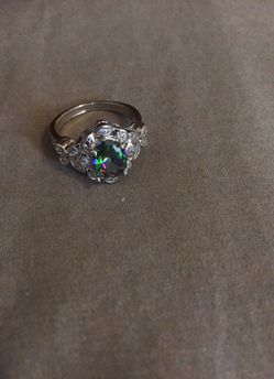 18k white gold filled mystic topaz
