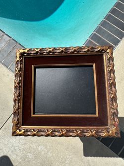 Ornate Gold & Dark Wood Picture Frame – 15.5” × 13.5”