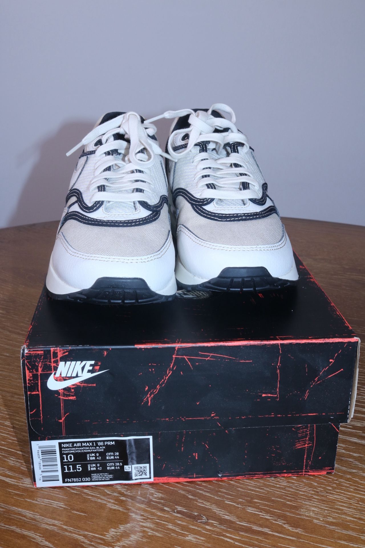 Nike Air Max 1 86 OG Big Bubble Sail Black SZ10 FN7652-030