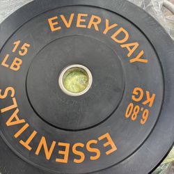 Bumper Plate Weights 15 lbs Set 