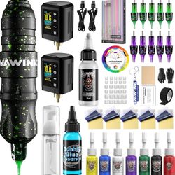 HAWINK Tattoo Gun Tattoo Kit with 2 1600mAh 3.7V Lithium Batteries