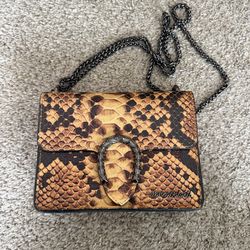 Marina Galanti Brown Snake pattern crossbody bag
