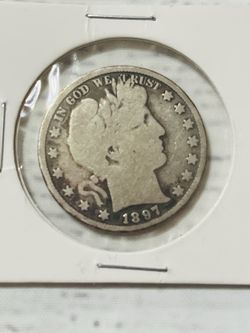 1897 Barber Half Dollar Silver Coin