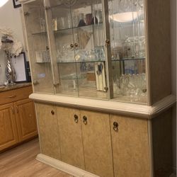 Glass and Marble China Cabinet 