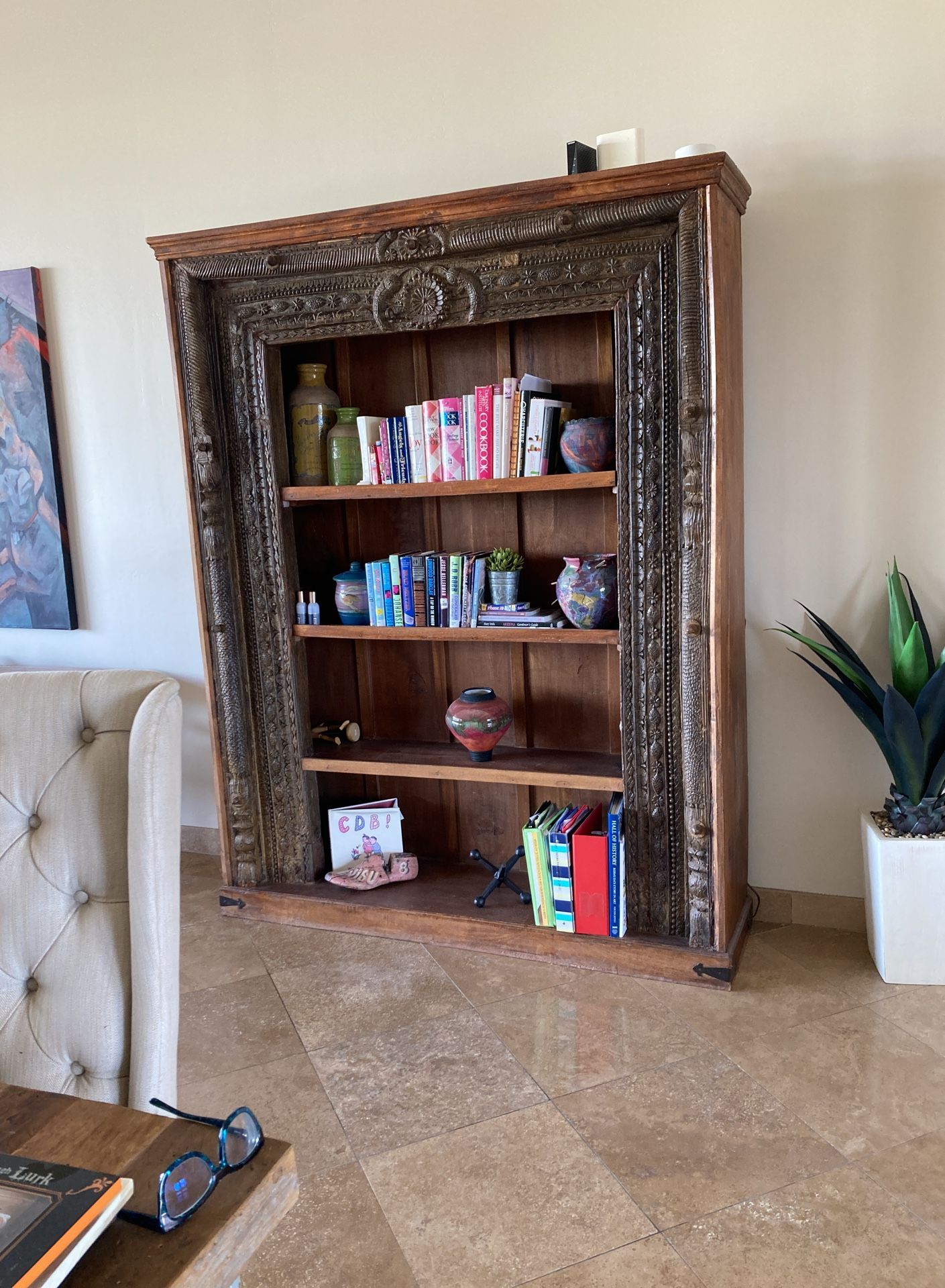 Arhaus Solid Wood Book/ Display Case