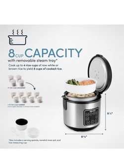 Aroma 8 Cup Rice Cooker Food Steamer