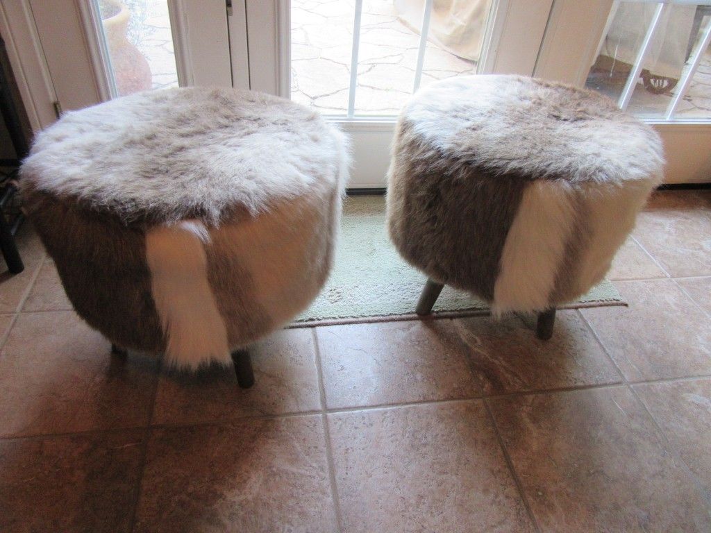 Pair Judith Faux Fur Ottomans From Target