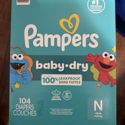 Pampers Baby Dry Diapers Super Pack - NewBorn - 104ct