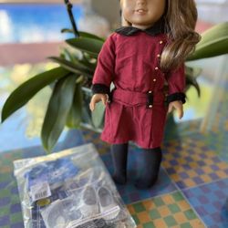 American Girl Doll 18” With Exa Brand New Cloth