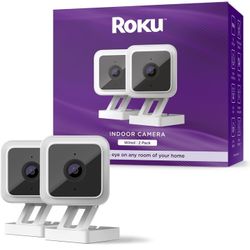 Roku Indoor Camera, Wired, 2 Pack - White