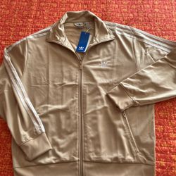 New Women Adidas Jacket Beige Size L $30 Firm