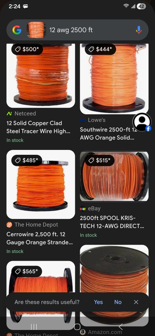 2500 Ft Of 10 Awg Tracer Wire 