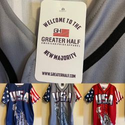 USA Patriotic baseball Jersey (pick a color) XL