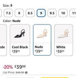 Nude Slingback Pointed-Toe Heels Size 9