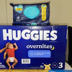 Huggies Diapers  Size 3 & Wipes