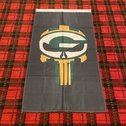 Brand New Green Bay Packers Punisher Banner Flag