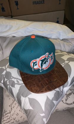 Dolphins vintage mitchell and ness leather skin (tradition)