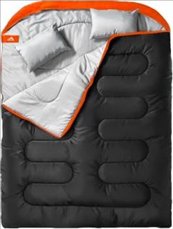 Double sleeping bag. MEREZA BLK/ORANGE