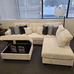Comfy Sectional Couch And Ottoman