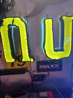 Channel letters lit up