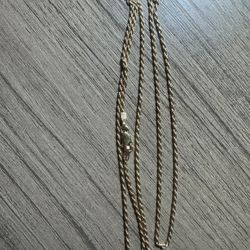 14k Gold Rope Chain Necklace For Repair 4.2 Grams