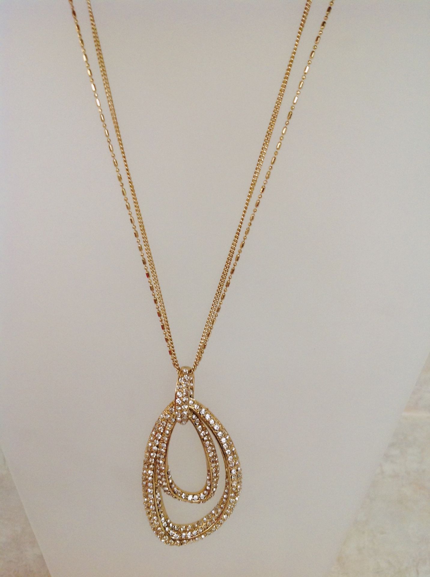 Crystal Necklace on a 36” Double Chain