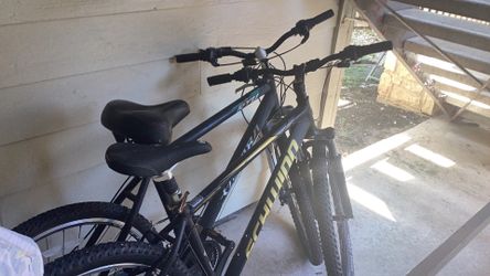 Two great black adult bicycles($100 for both)or($65 for both)