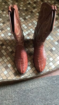 Tony Lama Brown Genuine Caiman Boots 9.5D