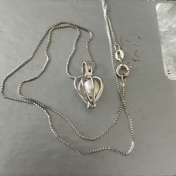 Vintage Pearl Cage Pendant And Necklace