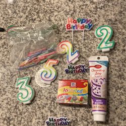 Birthday Candles/ cake accessories lot