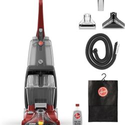 Hoover Power Scrub Deluxe Carpet Cleaner Machine, Upright Shampooer, FH50150, Red